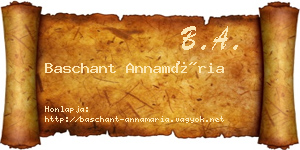 Baschant Annamária névjegykártya